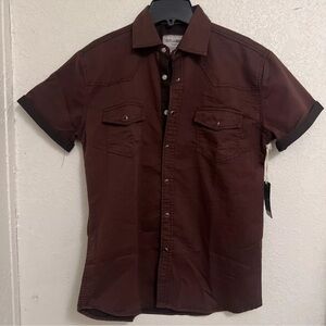Outlander By Craft + Flow small brown Western Wear Shirt $65 MSRP